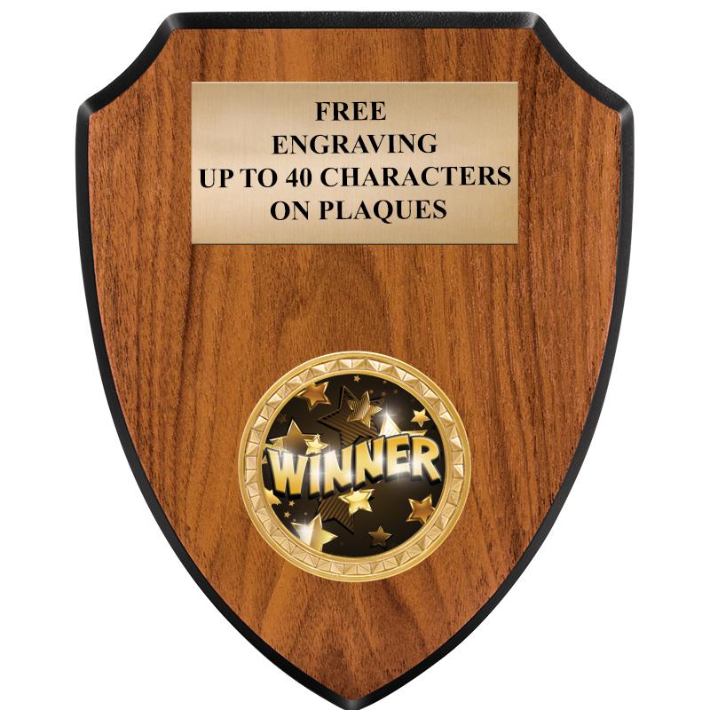 6"X7.5" WOOD SHIELD INSERT PLQ