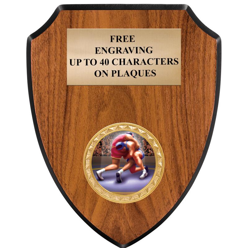 6"X7.5" WOOD SHIELD INSERT PLQ