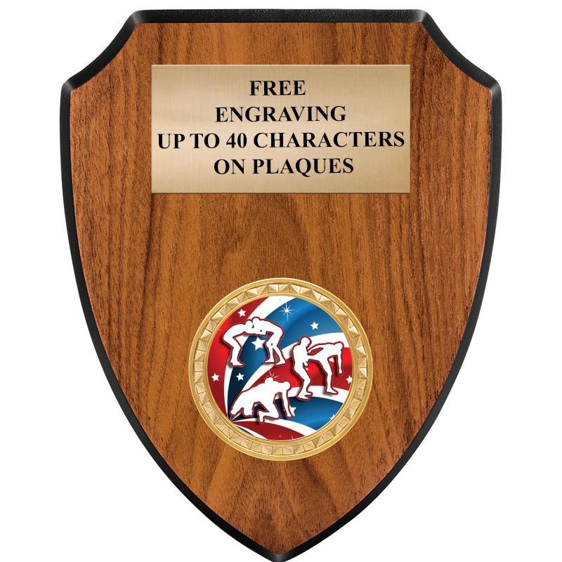 6"X7.5" WOOD SHIELD INSERT PLQ