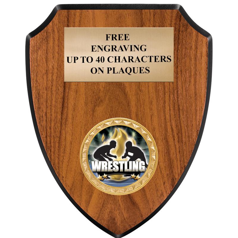 6"X7.5" WOOD SHIELD INSERT PLQ