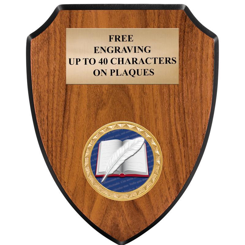 6"X7.5" WOOD SHIELD INSERT PLQ