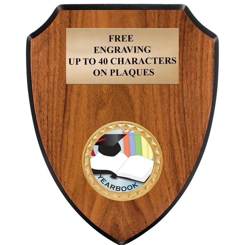 6"X7.5" WOOD SHIELD INSERT PLQ