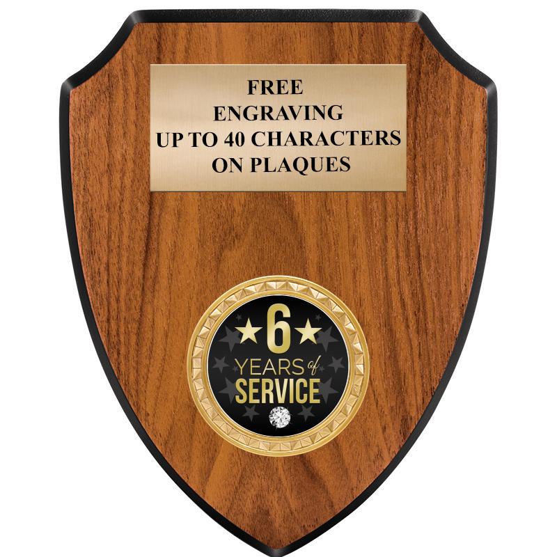 6"X7.5" WOOD SHIELD INSERT PLQ