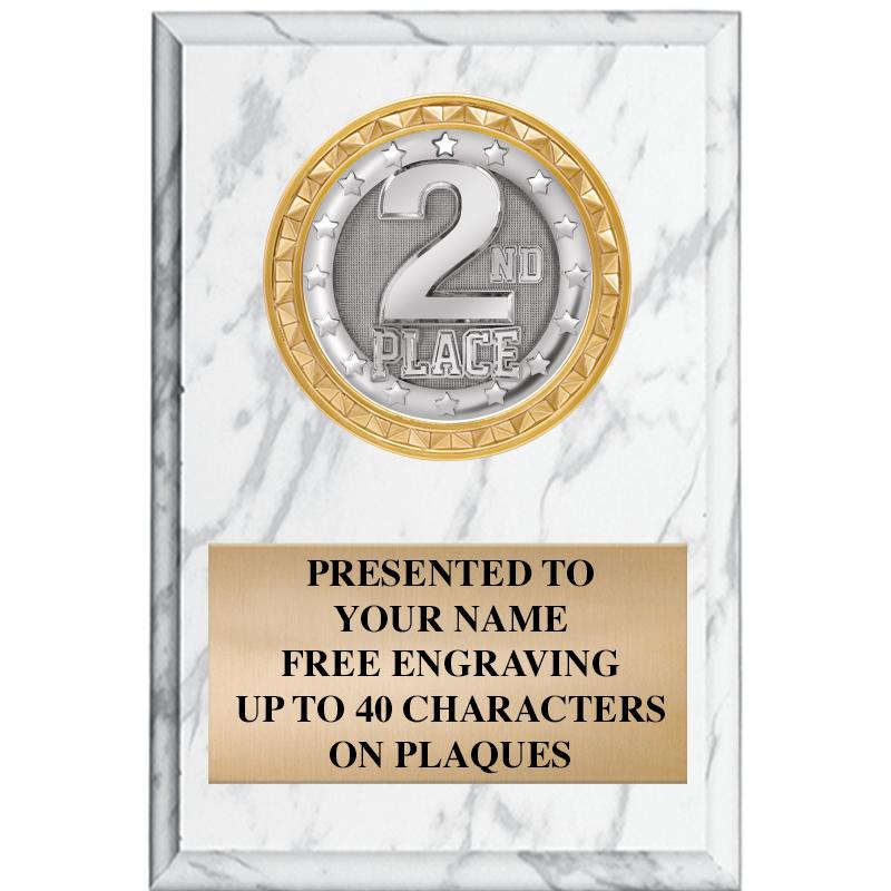 4" X 6" WHITE MBL INSERT PLQ