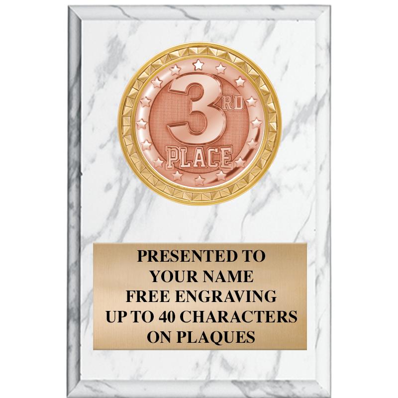 4" X 6" WHITE MBL INSERT PLQ