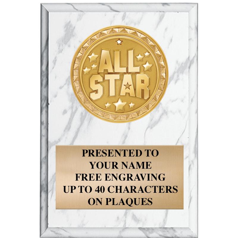 4" X 6" WHITE MBL INSERT PLQ