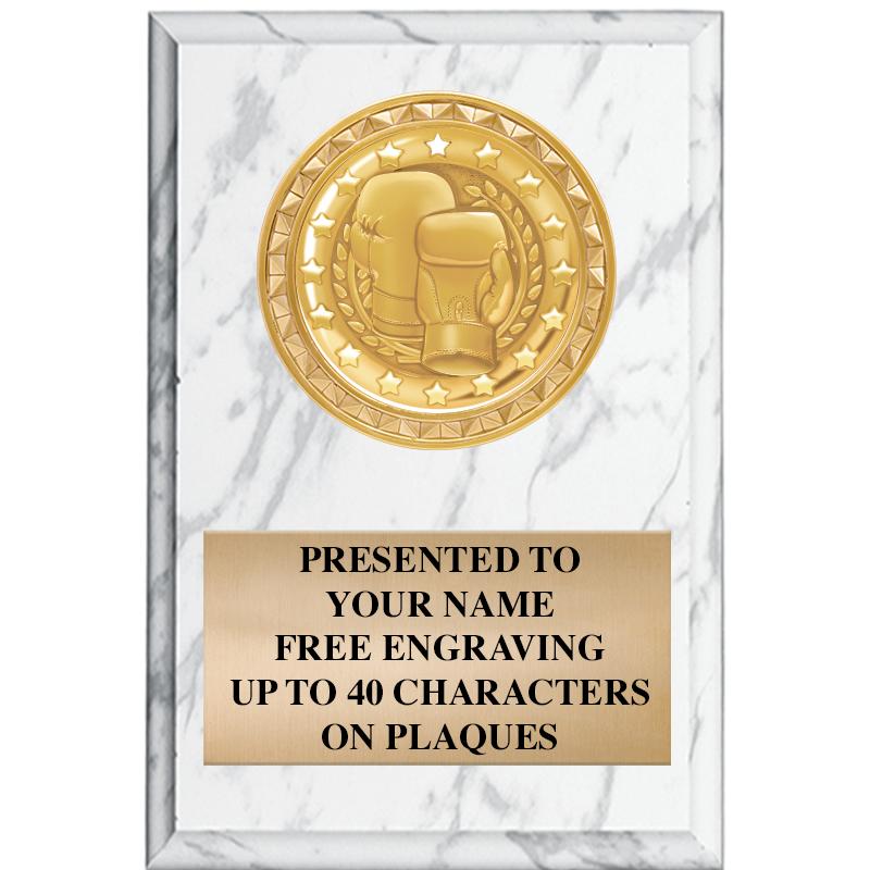 4" X 6" WHITE MBL INSERT PLQ