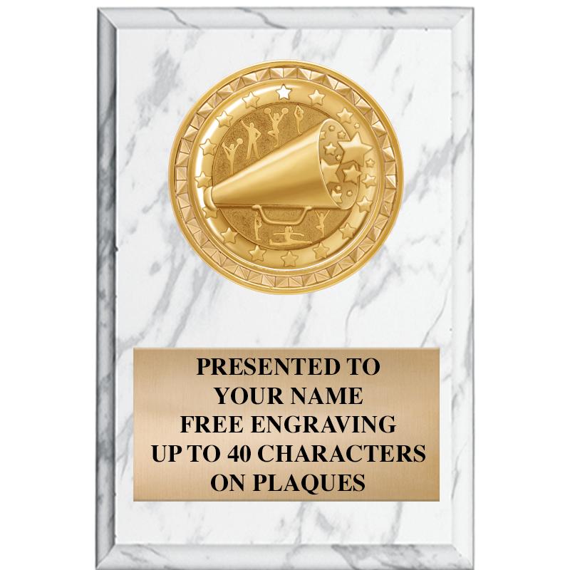 4" X 6" WHITE MBL INSERT PLQ