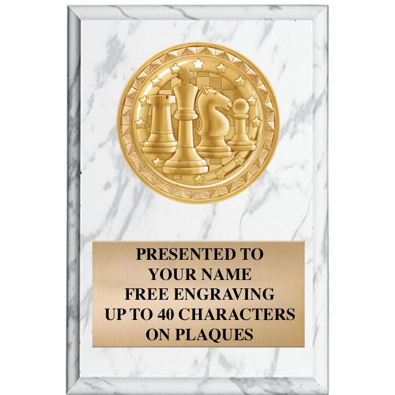 4" X 6" WHITE MBL INSERT PLQ