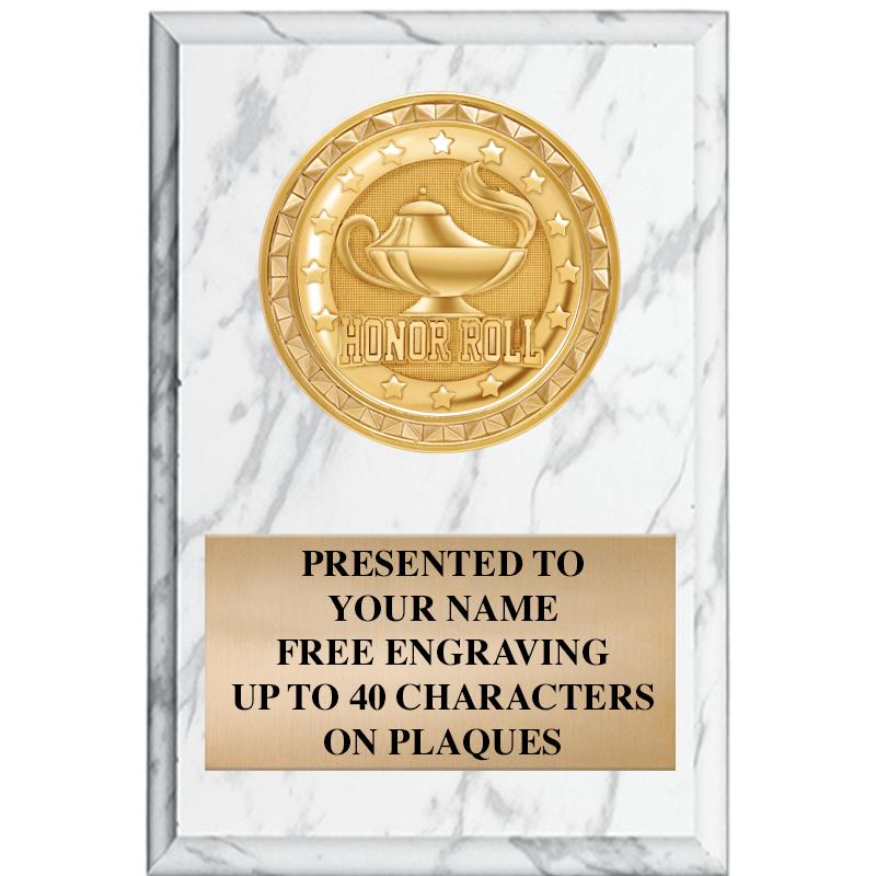 4" X 6" WHITE MBL INSERT PLQ