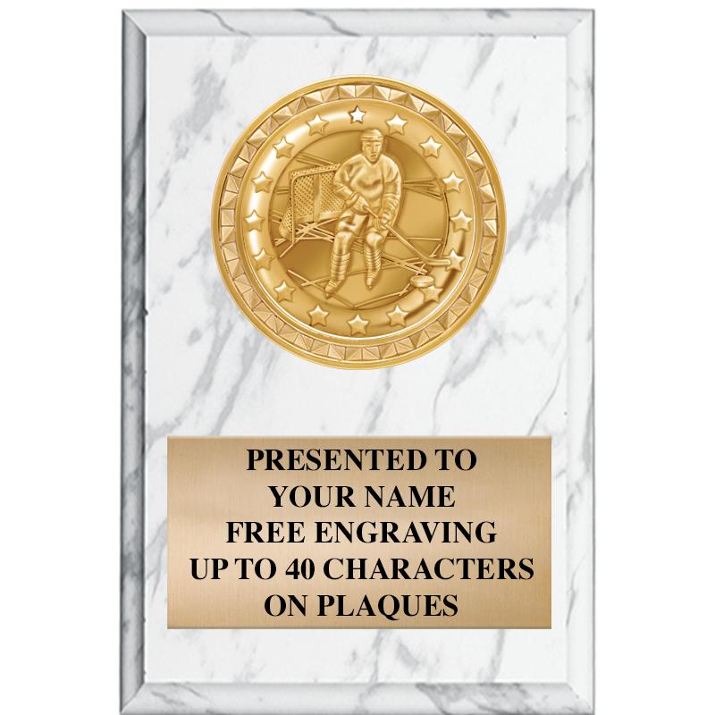 4" X 6" WHITE MBL INSERT PLQ