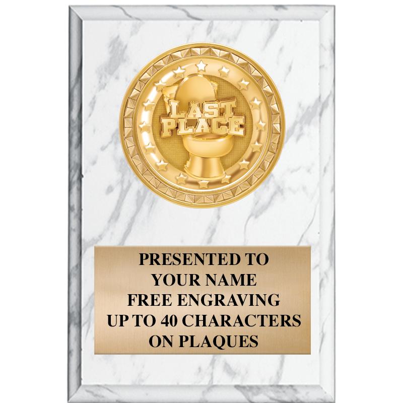 4" X 6" WHITE MBL INSERT PLQ