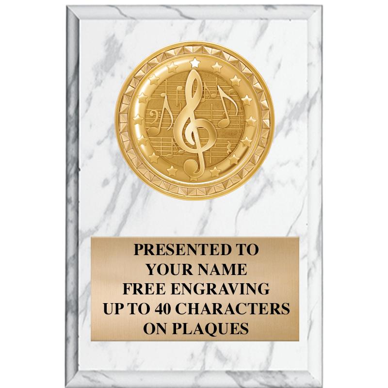 4" X 6" WHITE MBL INSERT PLQ