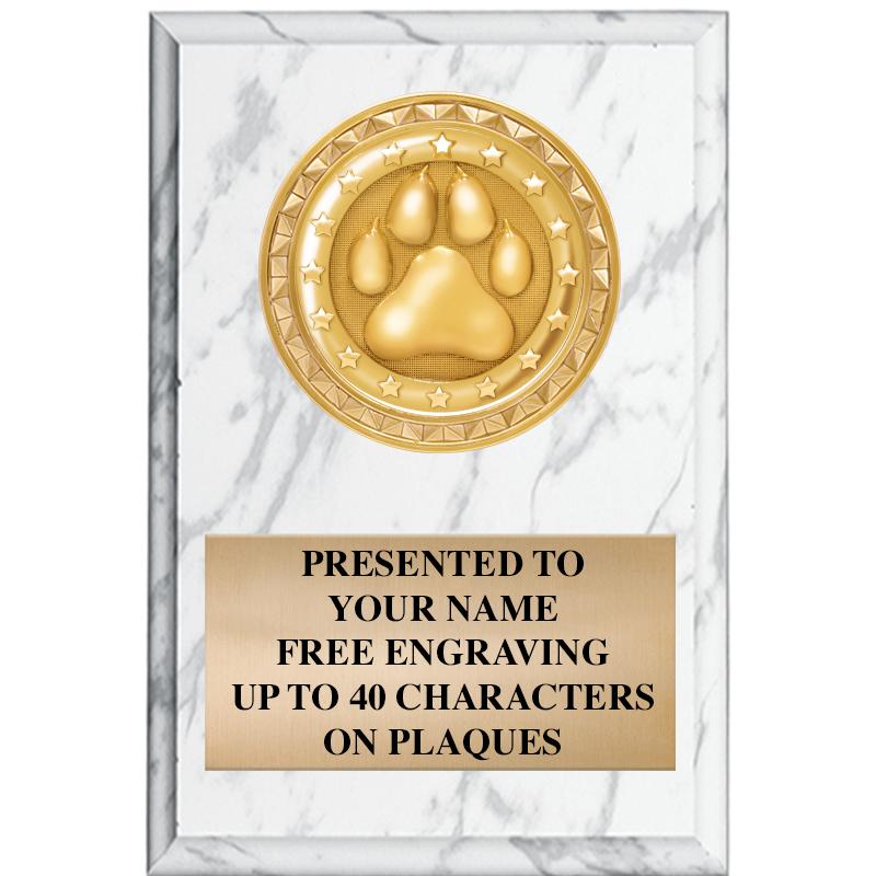 4" X 6" WHITE MBL INSERT PLQ