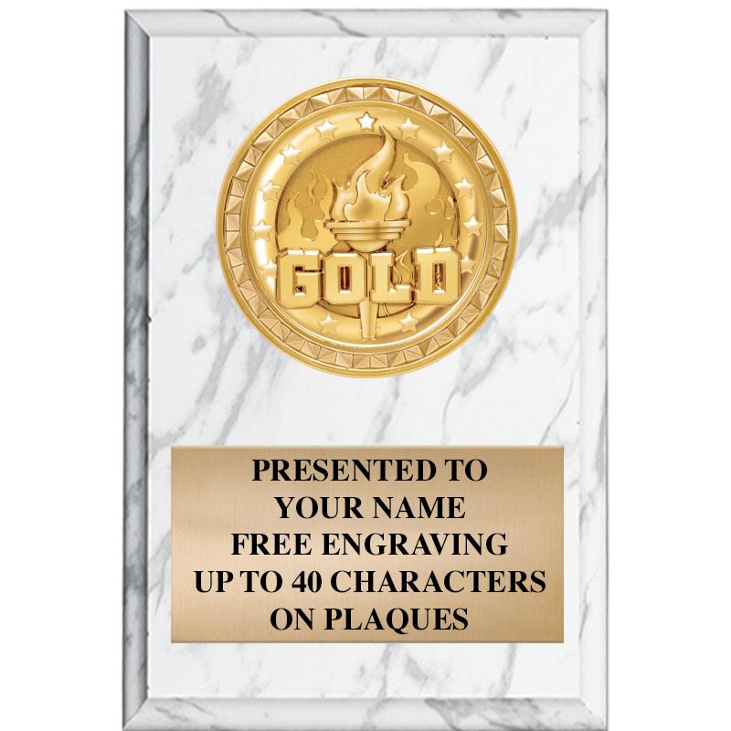 4" X 6" WHITE MBL INSERT PLQ