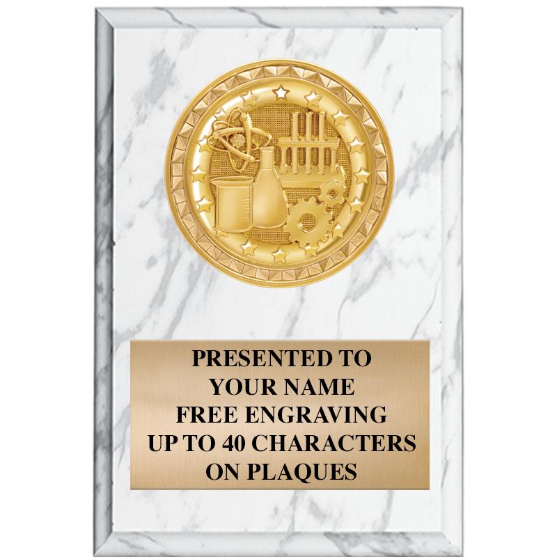 4" X 6" WHITE MBL INSERT PLQ