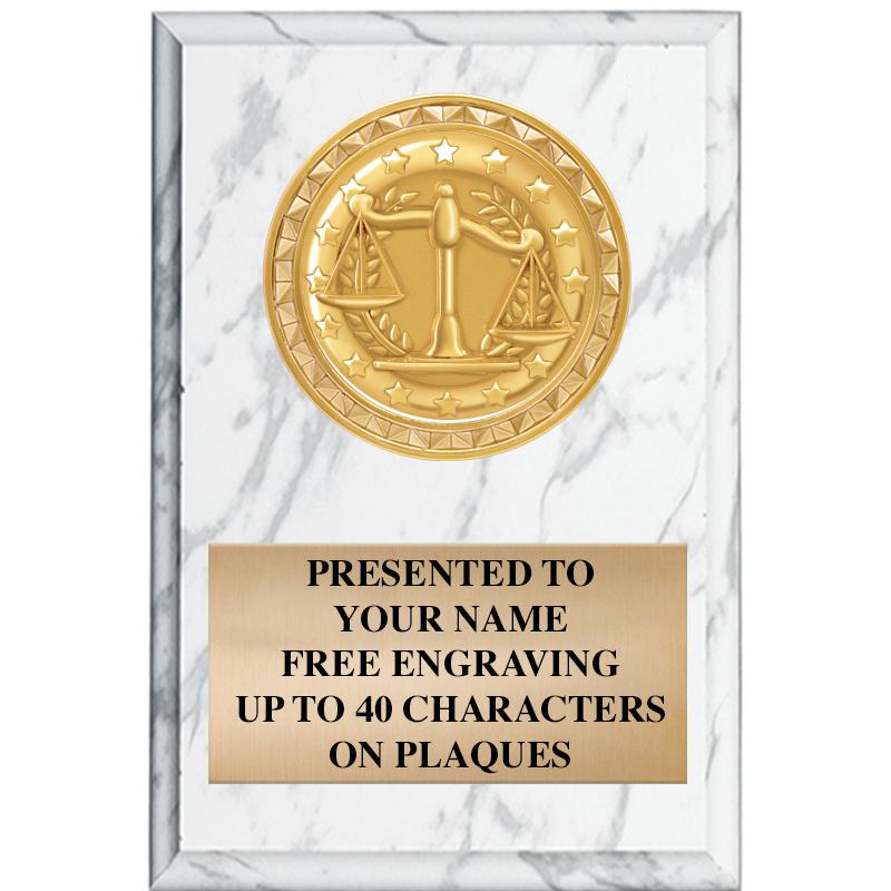 4" X 6" WHITE MBL INSERT PLQ