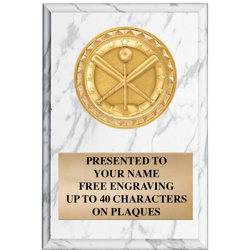 4" X 6" WHITE MBL INSERT PLQ