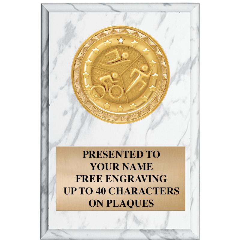 4" X 6" WHITE MBL INSERT PLQ