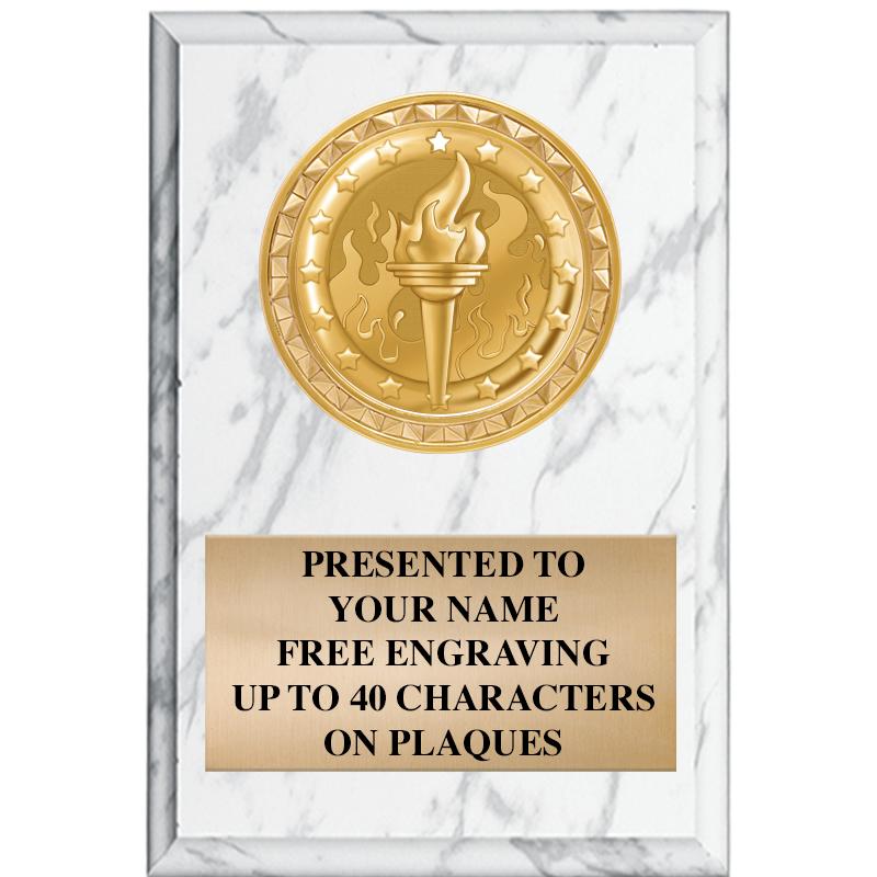 4" X 6" WHITE MBL INSERT PLQ