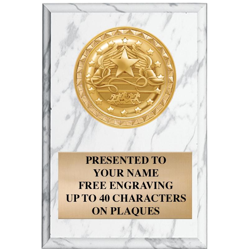 4" X 6" WHITE MBL INSERT PLQ