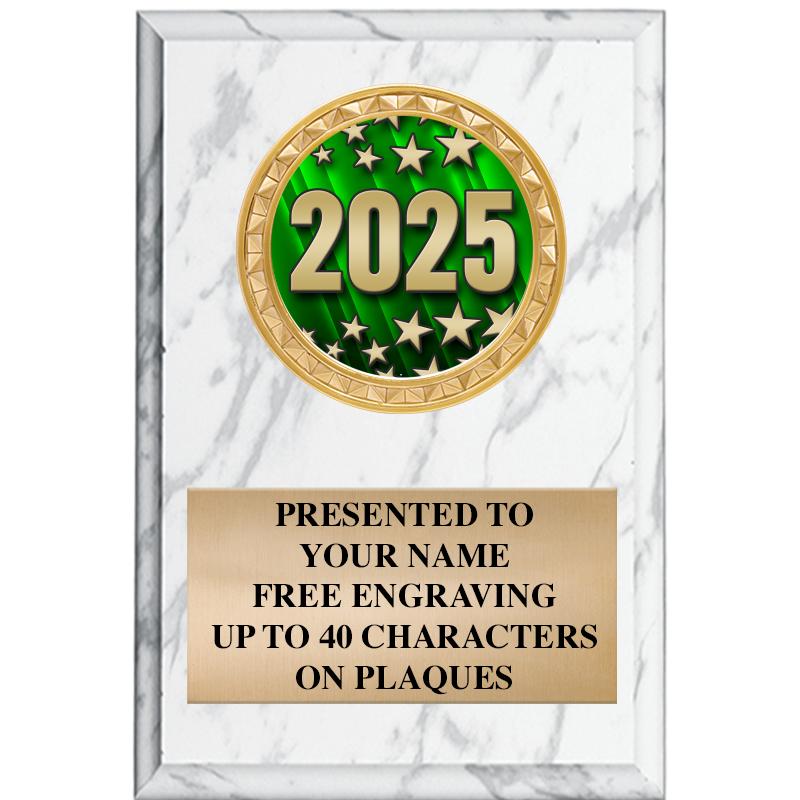 4" X 6" WHITE MBL INSERT PLQ