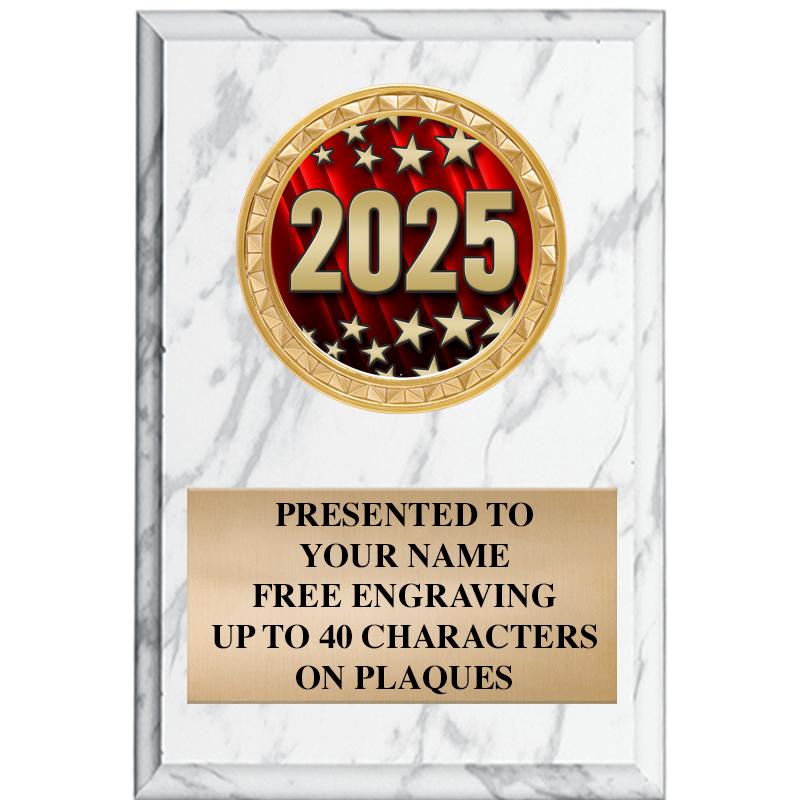 4" X 6" WHITE MBL INSERT PLQ