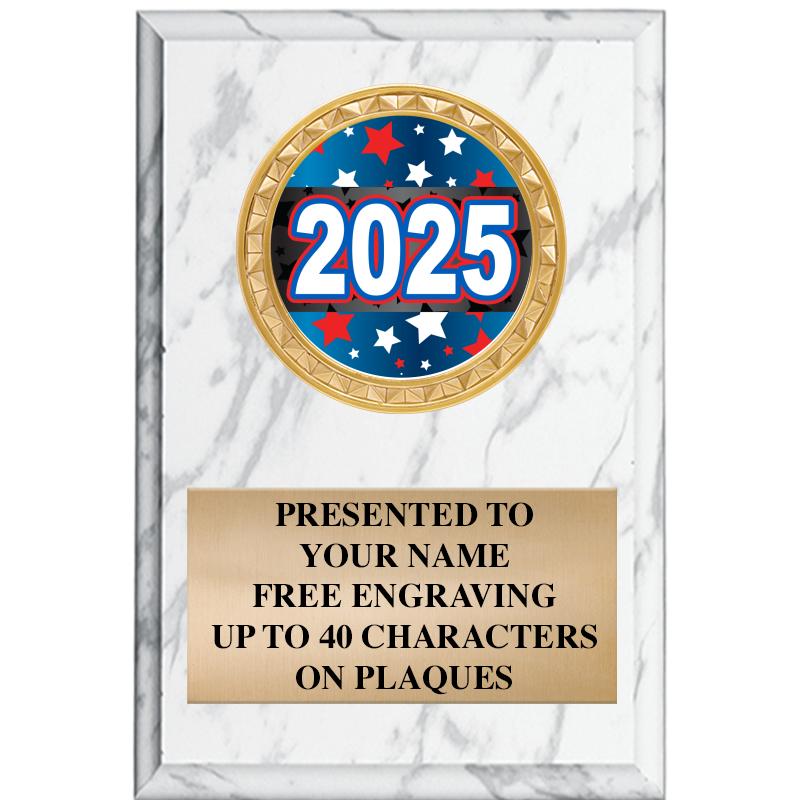 4" X 6" WHITE MBL INSERT PLQ