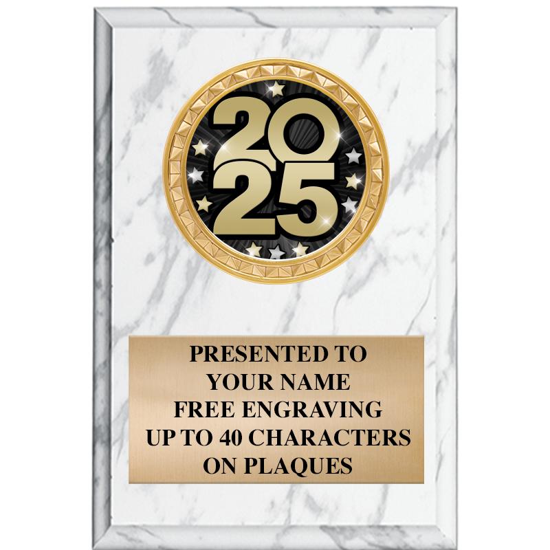 4" X 6" WHITE MBL INSERT PLQ