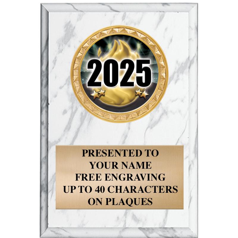 4" X 6" WHITE MBL INSERT PLQ