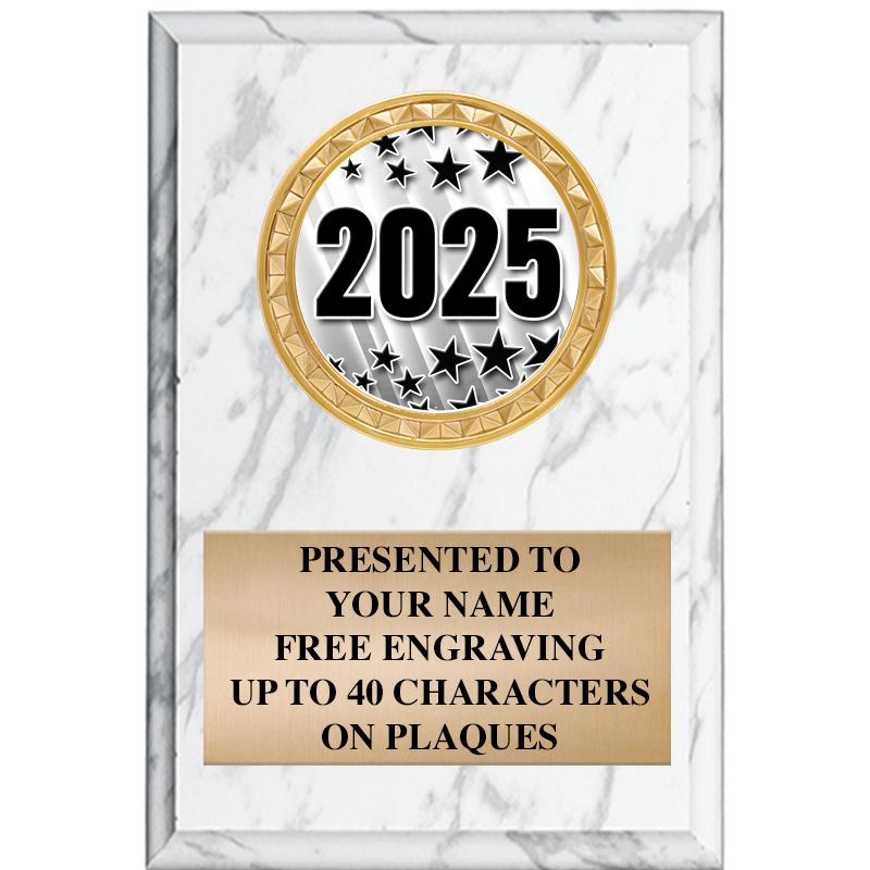 4" X 6" WHITE MBL INSERT PLQ