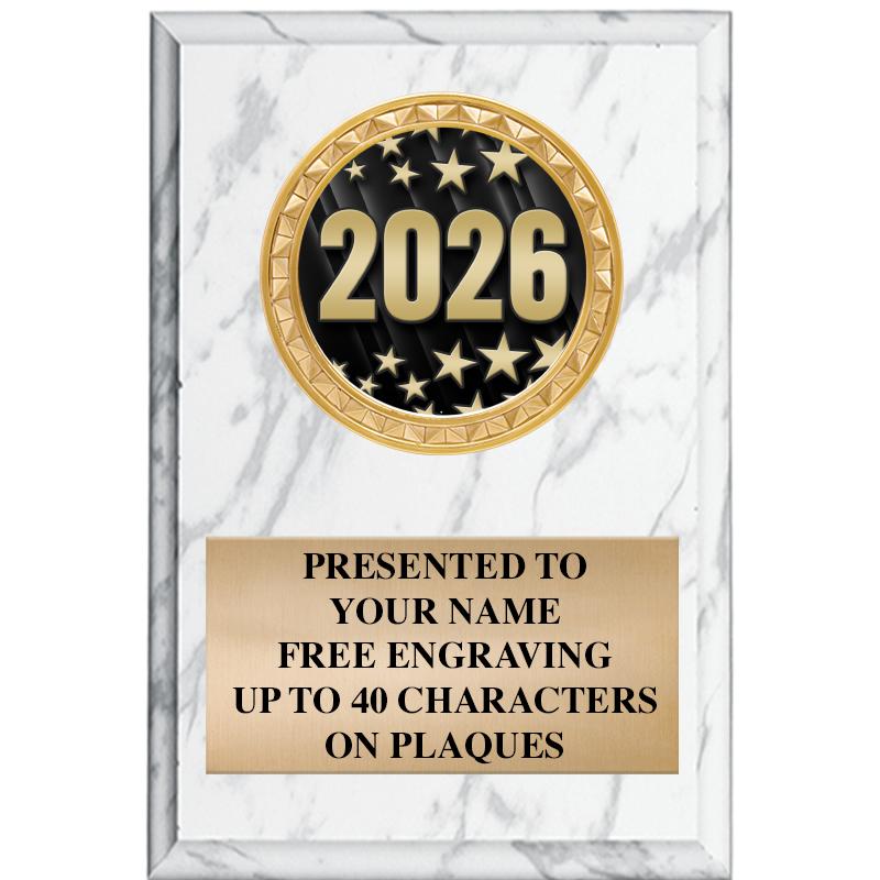 4" X 6" WHITE MBL INSERT PLQ