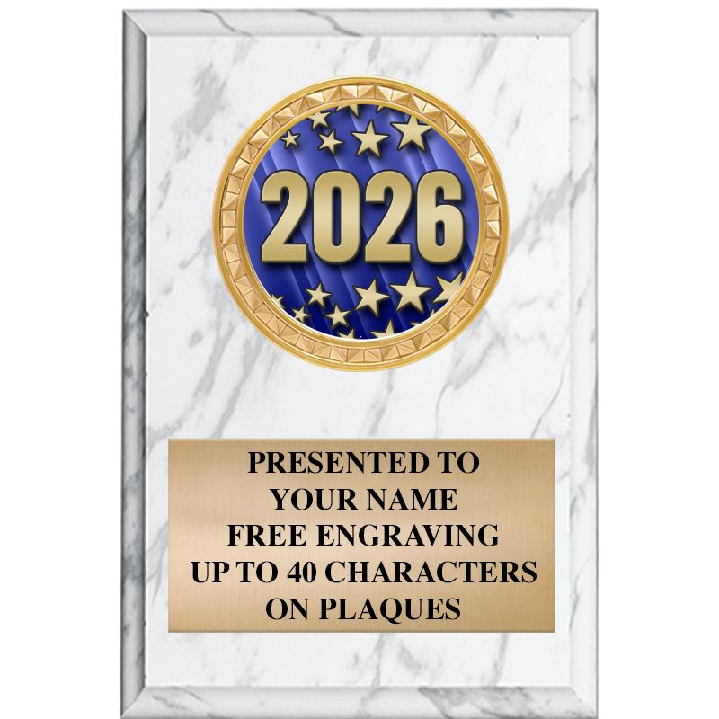 4" X 6" WHITE MBL INSERT PLQ