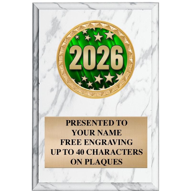 4" X 6" WHITE MBL INSERT PLQ