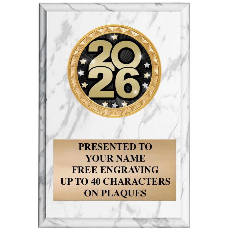 4" X 6" WHITE MBL INSERT PLQ