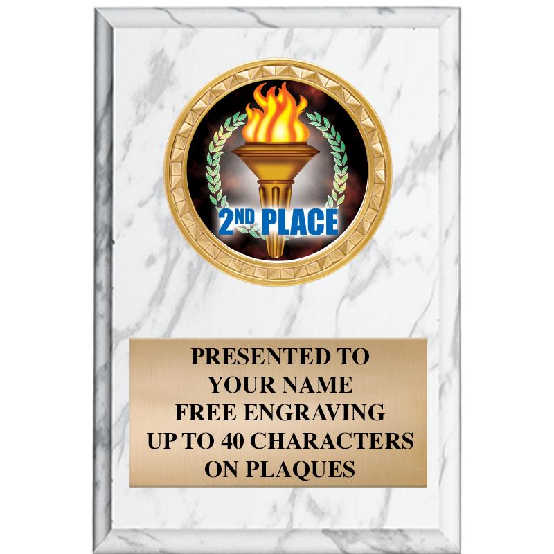 4" X 6" WHITE MBL INSERT PLQ