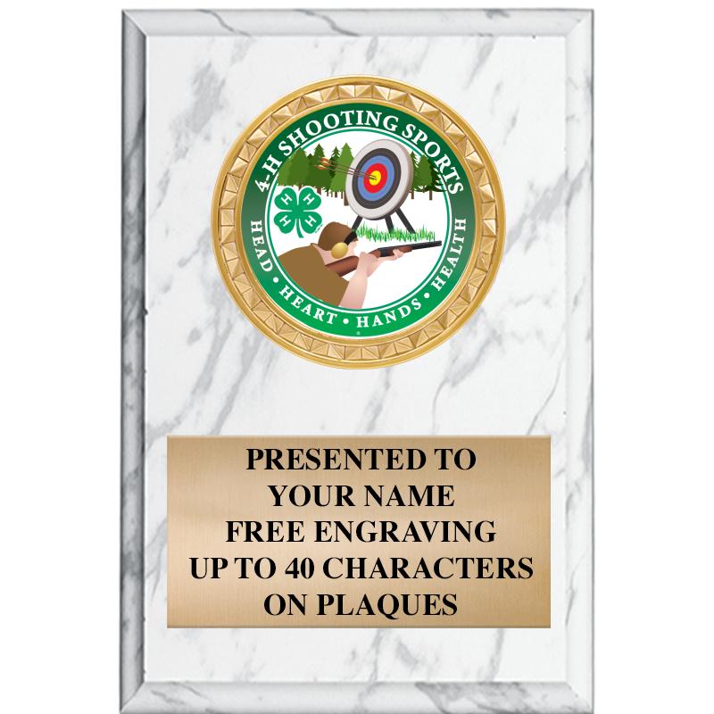 4" X 6" WHITE MBL INSERT PLQ