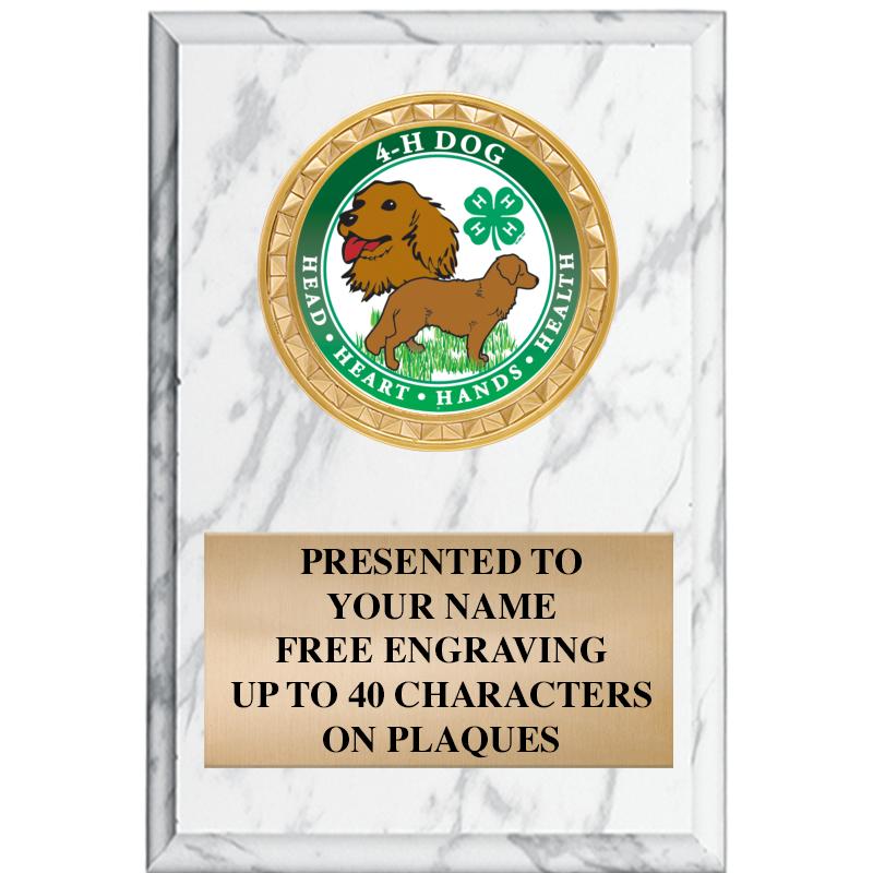 4" X 6" WHITE MBL INSERT PLQ