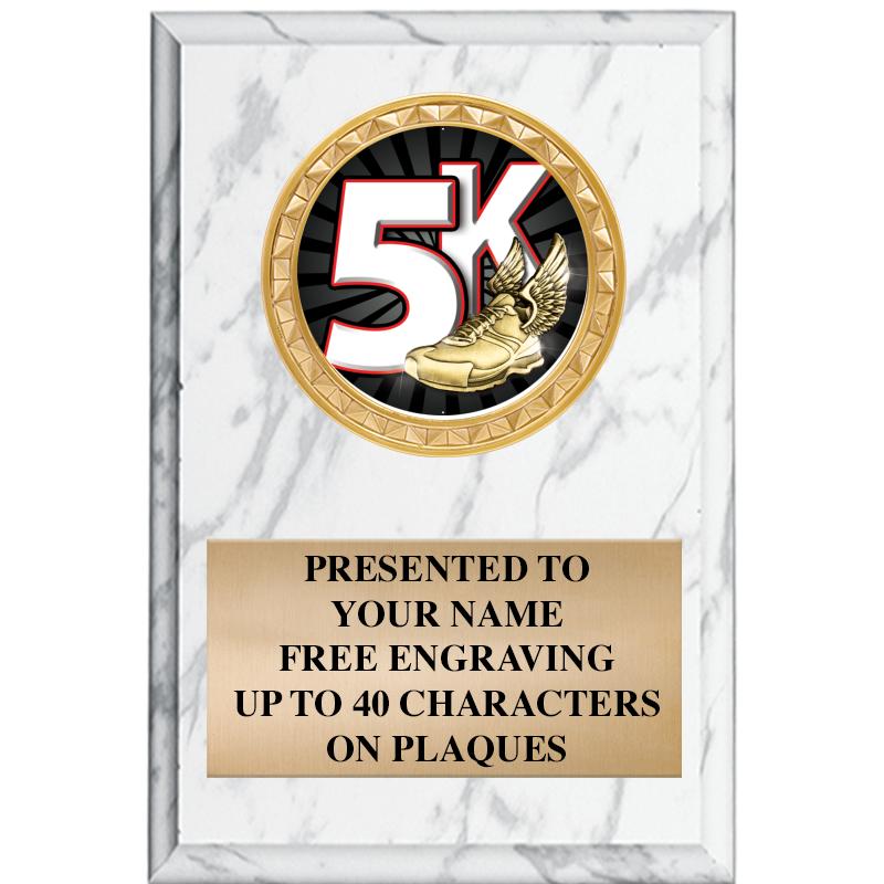 4" X 6" WHITE MBL INSERT PLQ