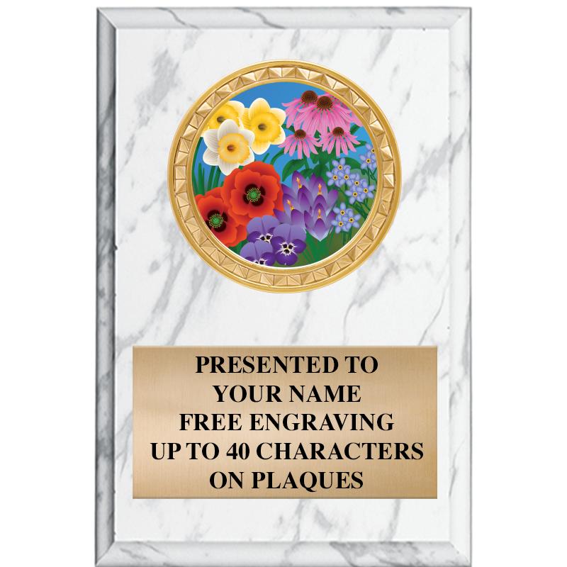 4" X 6" WHITE MBL INSERT PLQ