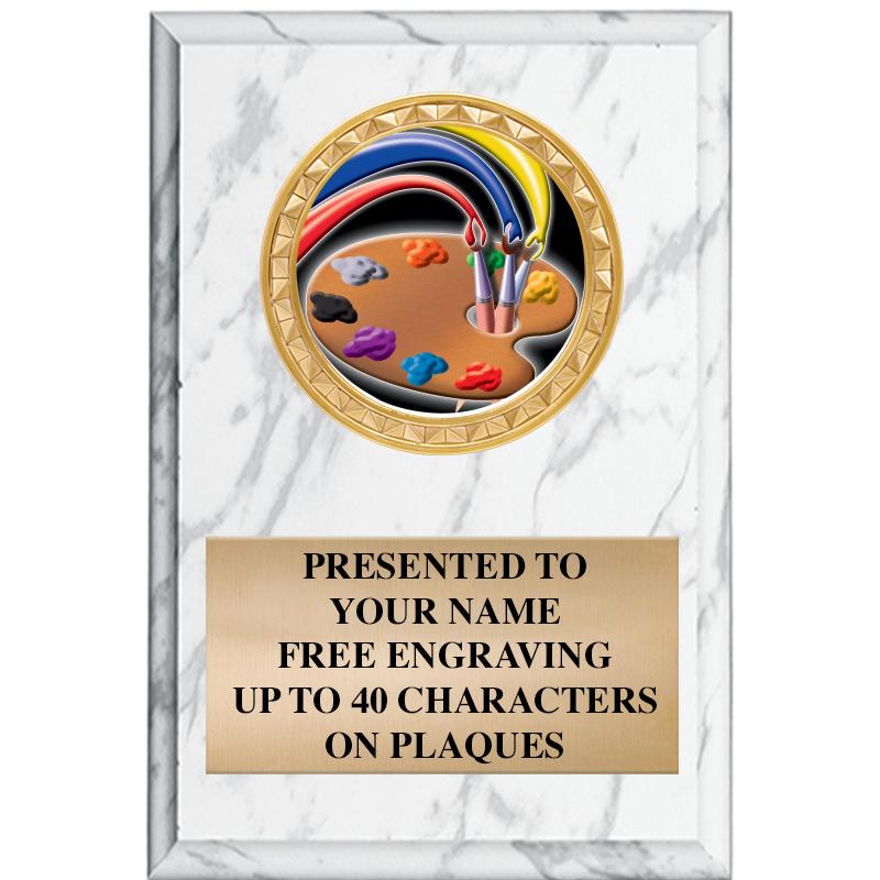 4" X 6" WHITE MBL INSERT PLQ