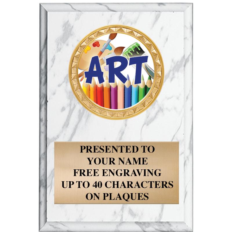 4" X 6" WHITE MBL INSERT PLQ