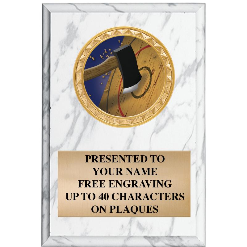 4" X 6" WHITE MBL INSERT PLQ