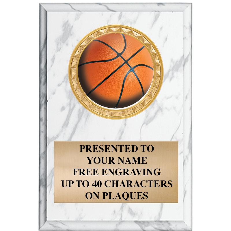 4" X 6" WHITE MBL INSERT PLQ