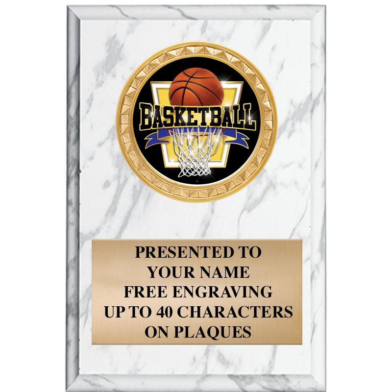 4" X 6" WHITE MBL INSERT PLQ