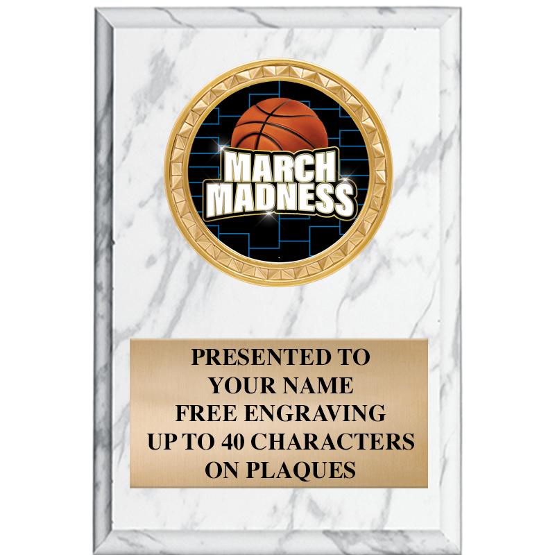 4" X 6" WHITE MBL INSERT PLQ