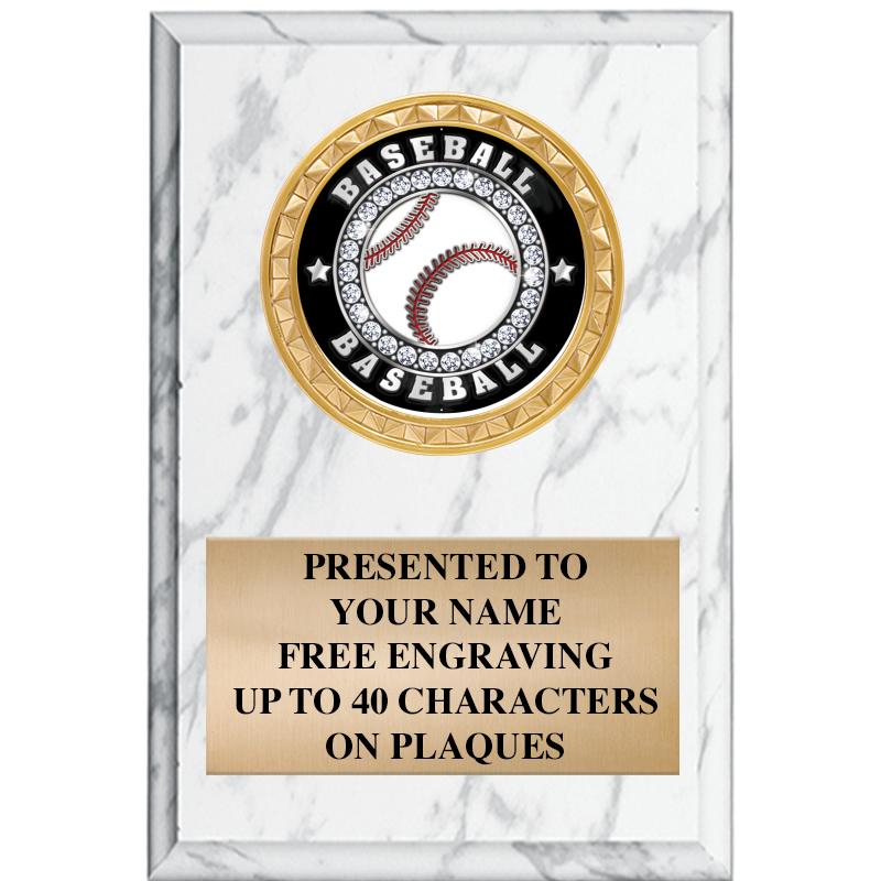 4" X 6" WHITE MBL INSERT PLQ