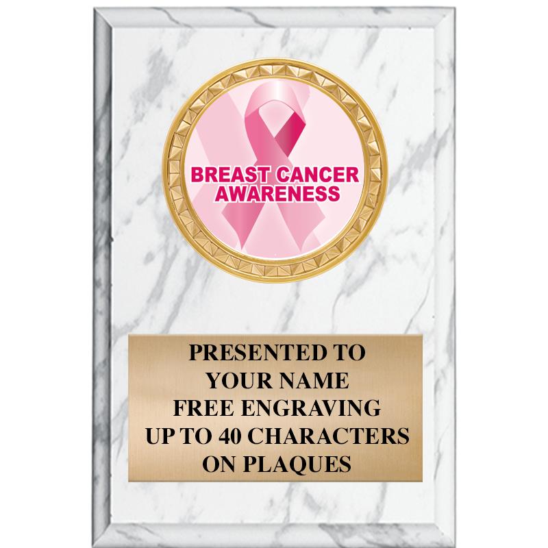 4" X 6" WHITE MBL INSERT PLQ