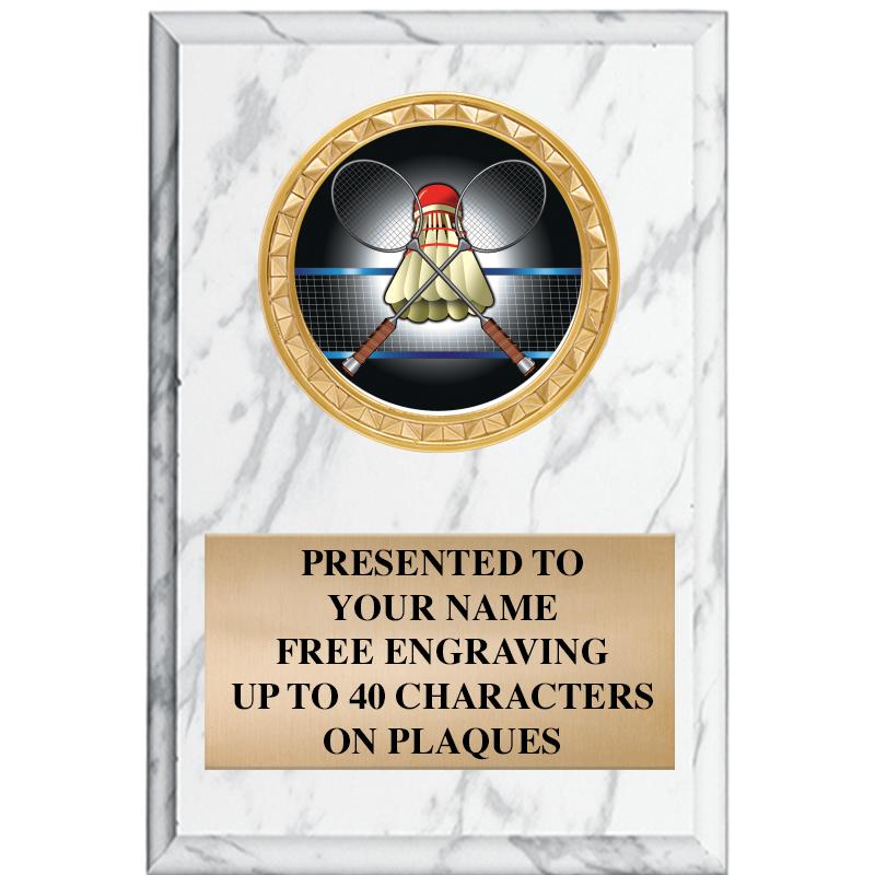 4" X 6" WHITE MBL INSERT PLQ