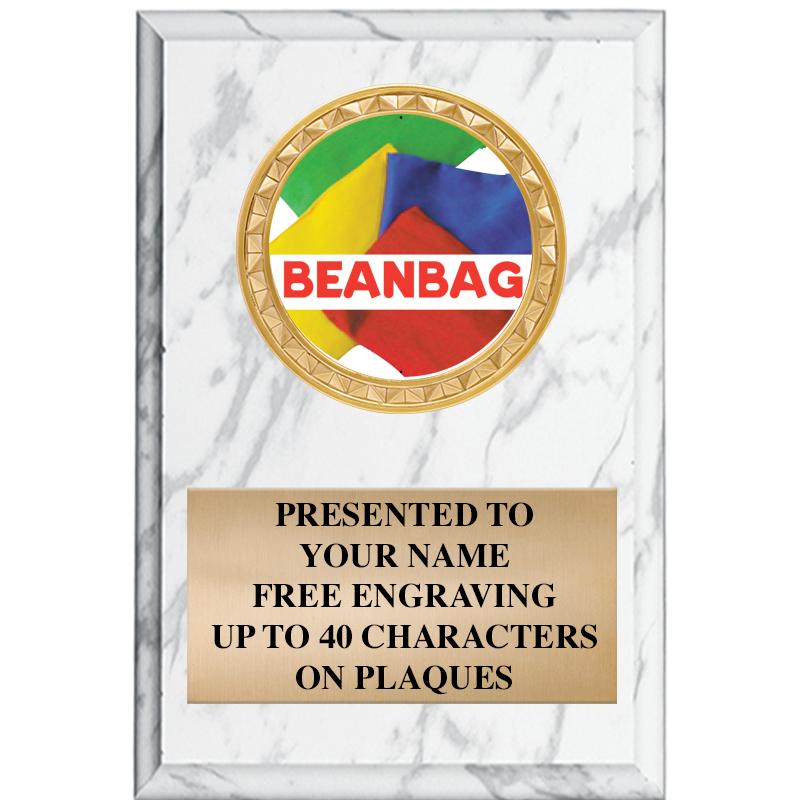 4" X 6" WHITE MBL INSERT PLQ